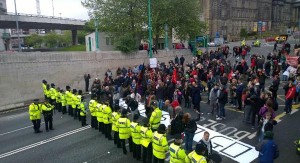 Manifestation anti austérité à Liverpool