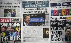 La presse célèbre la victoire de Cameron