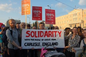 Manifestation de solidarité avec la Grèce à Carlisle