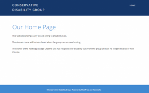 Le site du Conservative Disability Group a été saboté par son webmestre