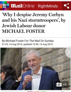 Michael Foster dénonce les troupes d'assaut nazies de Corbyn